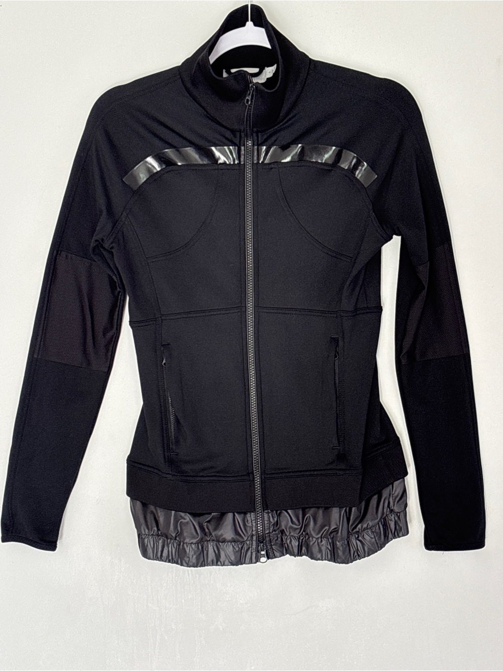 ADIDAS X STELLA MCCARTNEY Black Full Zip Jacket Mixed Media Performance SZ Small